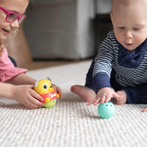 Lamaze Crawl & Chase Pug Ball Popper Toy - Includes Pug Ball Popper and 2 Baby Ball Toys - Baby Tummy Time and Crawling Toys - Baby Gifts for Ages...
