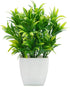 OFFIDIX Faux Plants Mini Potted Plastic Fake Green Plant Artificial Plants Aloe with White Square Pots for Home Decor (White Square Plastic Pots)...