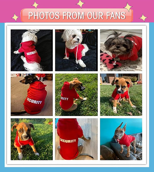 Security Dog Hoodies Dog Clothes Apparel Winter Sweatshirt Warm Sweater Cotton Puppy Small Dog Hoodie for Small Dog Medium Large Dog Cat (Pink, XX...