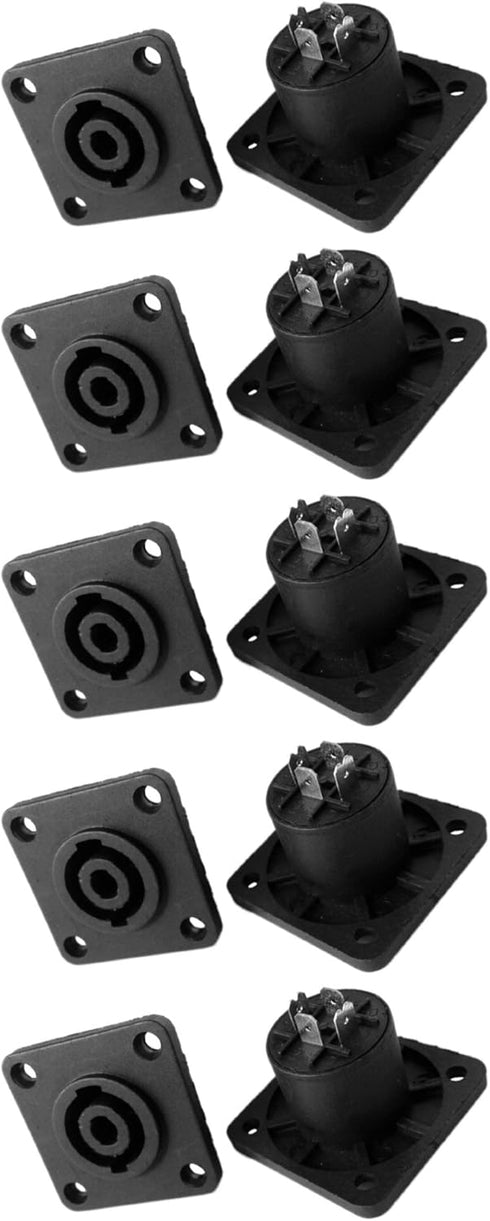 CESS Speaker Jack Twist Lock 4 Pole Square (Rectangle) - Speakon Female Socket Panel/Chassis Mount - Compatible with Neutrik Speakon NL4MP, NL4MPR...