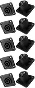 CESS Speaker Jack Twist Lock 4 Pole Square (Rectangle) - Speakon Female Socket Panel/Chassis Mount - Compatible with Neutrik Speakon NL4MP, NL4MPR...