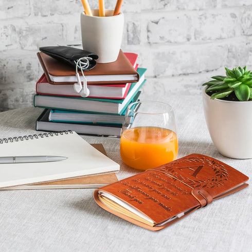 Thank You Gifts Monogrammed Initial Leather Journal Make a Difference Notebook Inspirational Gifts Appreciation Gifts Employee Boss Pastor Volunte...