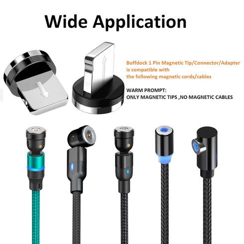 1-Pin i-Products Magnetic Charging Cable Tips,12Pcs Magnetic Tips Connector for iProducts Devices Without Charging Cables...
