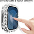 NewWays 2 in 1 Waterproof Bling Case 45mm for Apple Watch Screen Protector Series 9 8 7, Lace Full Glitter Diamond Rhinestone Bumper Face Cover fo...