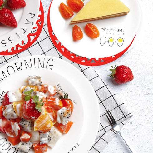 ME.FAN Trivets for Dishes/Pots/Pans, 3 Pcs Silicone Mats, Flexible/Durable/Non Slip Hot Pads to Protect Table and Counter Top (Red)...