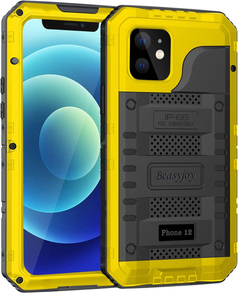 Beasyjoy for iPhone 12 Case, Waterproof Heavy Duty Case with Built-in Screen Protector Full Body Rugged Protective Cover, Military Grade Shockproo...
