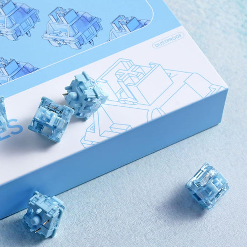 Akko V3 Creamy Blue Pro Keyboard Switch with Dustproof Stem for Mechanical Gaming Keyboard, 5-Pin 45gf Tactile Key Switches (45pcs)...