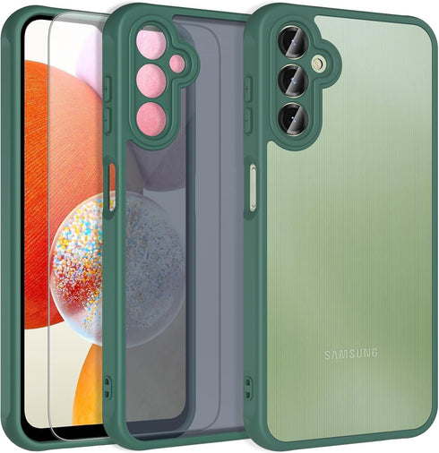 Hensinple Case for Samsung Galaxy A14 5G Phone Case with Glass Screen Protector,360 Full-Body Shockproof Heavy Duty Bumper Protective Case for Sam...