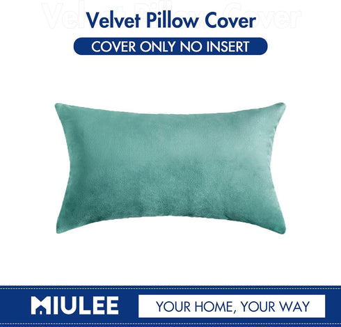 MIULEE Velvet Pillow Cover Soft Luxury Decorative Throw Pillow Cover Single Rectangle Cushion Case for Spring Couch Sofa Bedroom Car Decor,12x20 I...