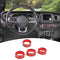 for Jeep JL AC/Radio/Headlight Knob Cover Trim Ring for Jeep Wrangler JL JLU Gladiator JT 2018-2024 Red Interior Accessories 4pcs...