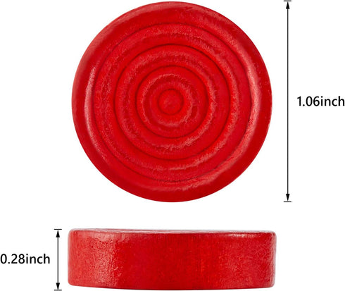 48 Pieces Wooden Checkers 1.06 Inch Wooden Checkers Pieces with Stackable Ridge in Drawstring Storage Pouch Red Black Dark Brown Wood Color (Red, ...