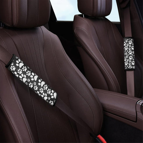 FUSURIRE Cute Seat Belt Covers, Dog Paw Print Car Seatbelt Cover, 2 Pack, Universal, Soft, Comfortable...