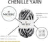 NICEEC 3 Skeins Soft Chenille Yarn Blanket Yarn for Knitting Fancy Yarn for Crochet Weaving DIY Craft Total Length 3×85m (3×93yds, 3×50g)_Black Wh...