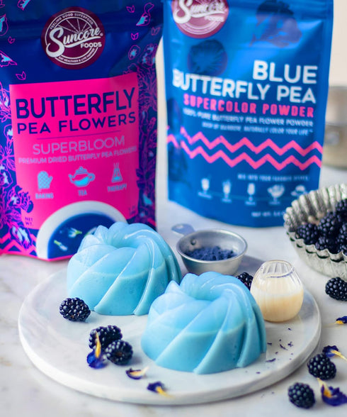 Suncore Foods Dried Butterfly Pea Flowers Bloom, Caffeine-Free Tea, Gluten-Free, Non-GMO, 1oz (1 Pack)...