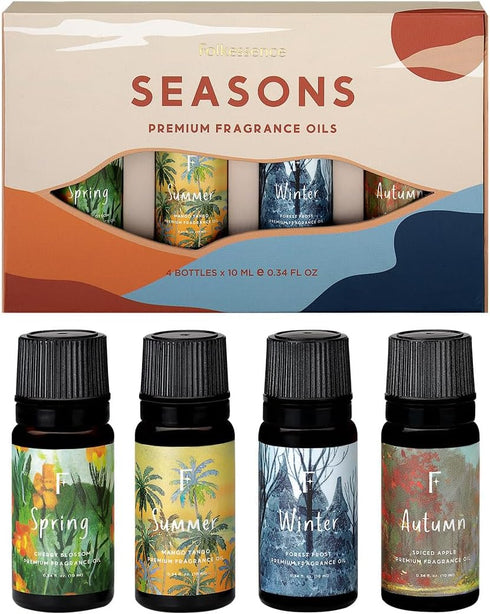 Folkulture Essential Oils for Diffuser for Home, Set of 4 Essential Oils Set, Diffuser Oils Scented, Essential Oils for Candle Making, Diffuser Oi...