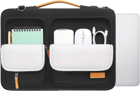 DOMISO 15.6 inch Laptop Sleeve Case Water-Resistant Computer Cover Bag with Detachable Shoulder Straps and Extendable Handle for HP, Dell, Asus,Bl...