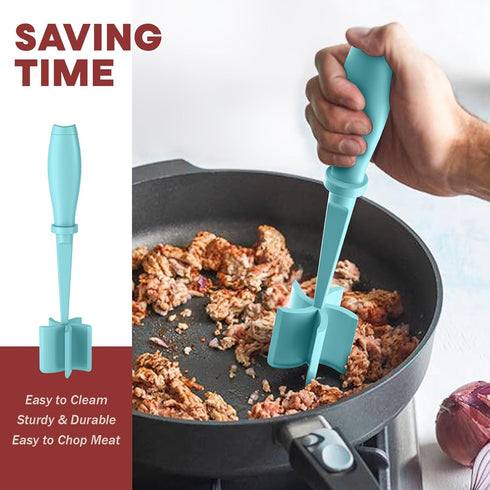 Meat Chopper, Hamburger Chopper, Premium Heat Resistant Masher and Smasher for Hamburger Meat, Ground Beef, Ground Turkey and More, Nylon Ground B...
