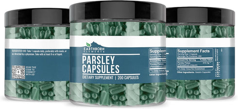 Earthborn Elements Parsley 200 Capsules, Pure & Undiluted, No Additives...