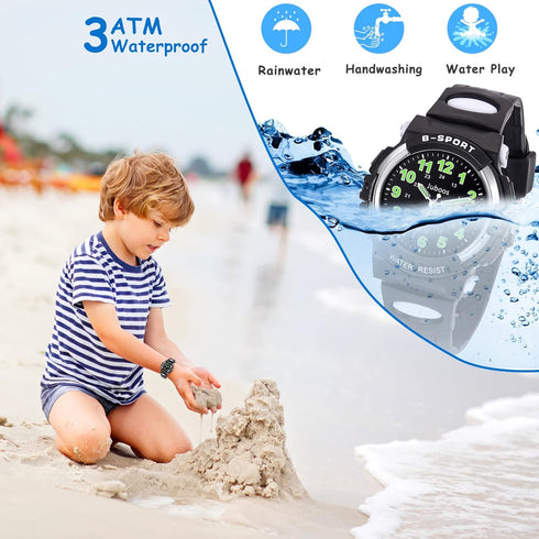 Juboos Kids Analog Watch, Kids Waterproof Quartz Watch for 5-18 Years Old Boys Girls Time Teaching Sports Outdoor Kids Watches, Kids Gifts...