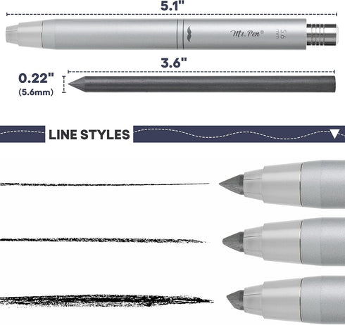 Mr. Pen- 5.6 mm Mechanical Pencil Lead Holder, Clutch Pencil, 5.6mm Lead Holder, Clutch Lead Holder, Mechanical Drawing Pencils for Sketching, Mec...