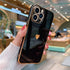Teageo for iPhone 13 Pro Max Case for Women Girl Cute Love-Heart Luxury Bling Plating Soft Back Cover Raised Camera Protection Bumper Silicone Sho...