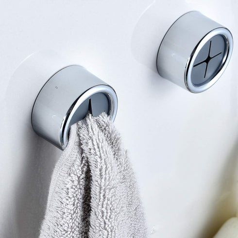 6pcs Push Hooks for Towel, Self-Adhesive Kitchen Towel Holder, Round Wall & Door Mounted Towel Hooks for Kitchen Cabinet Bathroom Home for Hanging...