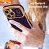 Hython for iPhone 14 Pro Case Cute Curly Wave Frame Shape Phone Cases, Thin Slim Luxury Plating Wavy Edge Soft TPU Bumper Shockproof Rubber Protec...