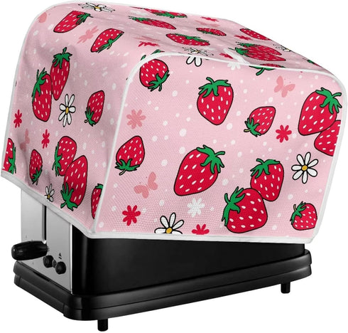Daisy Strawberry Print Toaster Cover,Kitchen Small Appliance Cover Fingerprint Protection,Machine Washable Toaster Dustproof Cover Women Gift Kitc...