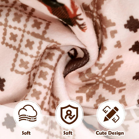 Moose Baby Lovey Security Blanket Unisex Baby Snuggly Buffalo Plaid Animal Face Soft Bedding Sleeping Plush Kids Newborn Nursery Baby Shower Blank...