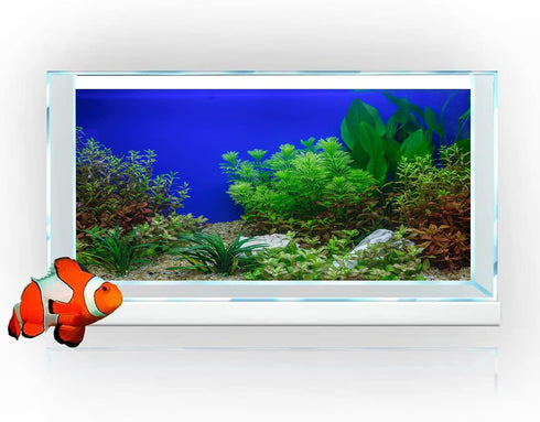 Lake Aquatic Plant Aquarium Background, Underwater River Bed Nature Green Plant Fish Tank Backdrop Decor, Polyester Fabric with 6 EVA Double-Sided...