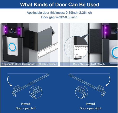 Anti-Theft Video Doorbell Mount ?Adjustable No-Drill Mounting Bracket for Video Doorbell 1/2/3/3 Plus/4/2023 Release?Not Block Doorbell Motion Sen...