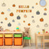 Whaline 92Pcs Hello Pumpkin Bulletin Board Kit Plaid Leopard Fall Pumpkin Decoration Border Cutout with Glue Points for Fall Harvest Thanksgiving ...