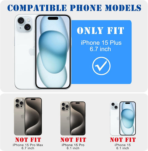 Compatible with iPhone 15 Plus 6.7 Inch Case with Magsafe, Plating Heart Glitter Magnetic Case for Women Girl TPU Camera Protection Back Cover for...
