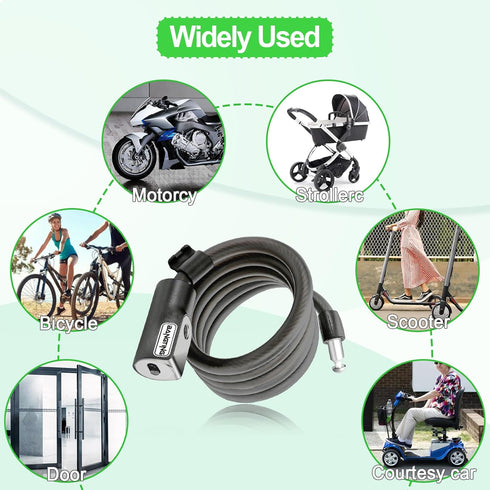 BANGTING Electric Scooter Lock, Bike Locks, 120cm/12mm Bike Lock Cable, Bike Lock with 2 Key for Bicycle/Scooter/Ebike/Stroller/Kids Bike/Moped...