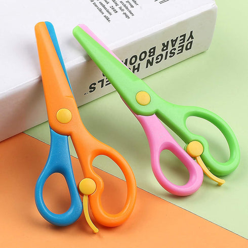 5 Pack Toddler Scissors, Safety Scissors For Kids, Plastic Children Safety Scissors, Dual-Colour Preschool Training Scissors For Cutting Tools Pap...