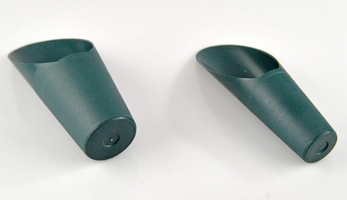 HOME-X Soil Scoops, Small Gardening Tools, Potting Scoopers, Bonsai Tool, Set of 2 Different Sizes – Green- 6 ½” x 2 ½ “ and 6 ¼ “ x 1 ¾ “...