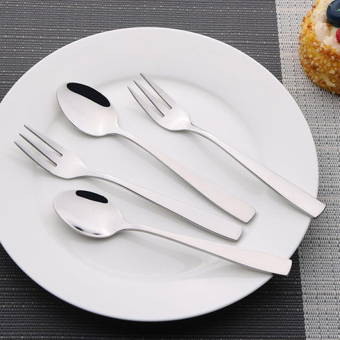 Begale 12-piece Stainless Steel Tea Spoons and Tasting Appetizer Cake Forks, 6 Tasting Forks + 6 Teaspoons...
