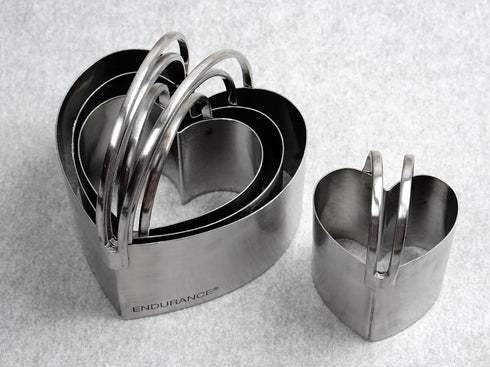 RSVP International Endurance Heart Shape Biscuit Cutters - Stainless Steel, Set of 4 | Nest for Easy Storage | For Cutting Thick or Thin Dough | P...