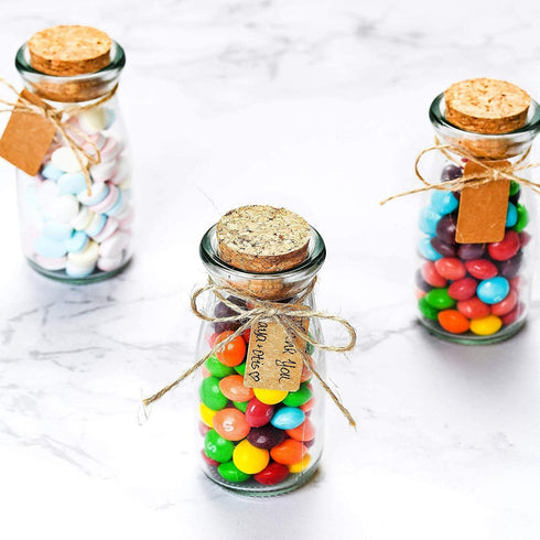 Otis Classic Small Glass Jars with Lids – Set of 12 Mini Glass Bottles with Corks for Halloween Decorations Fall Décor Wedding & Party Favors, Hal...
