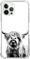 Scottish Highland Cattle Phone Case Compatible with iPhone 14 Pro Max, Hippie Wild Cow Animal Cover for Teens Men Women, Trendy Cool TPU Bumper Ca...