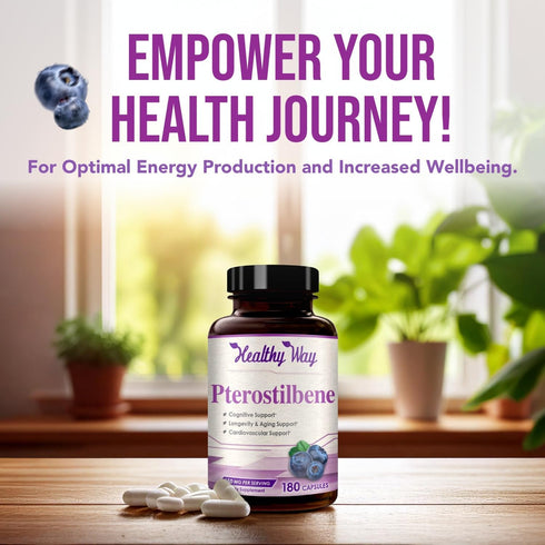 150mg Pterostilbene Supplement - Once Daily Antioxidant Supplement for Healthy Aging Immune Heart Skin and Brain Support - Naturally Derived Non-G...