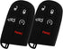 KeyGuardz Keyless Entry Remote Start Car Smart Key Fob Outer Shell Cover Soft Rubber Protective Case For Jeep Dodge M3N-40821302 (Pack of 2)...