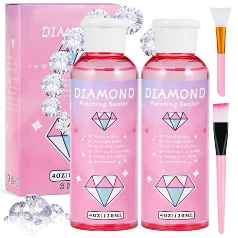 2-Pack Diamond Painting Protectant Brightener(120ml*2), 8OZ Diamond Painting Accessories Glue for Diamond Painting and Puzzles...