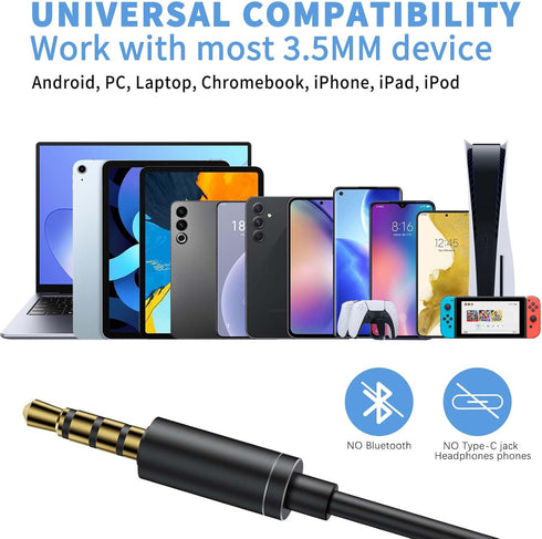 3.5mm Wired Earbuds with Microphone in-Ear Headphones Magnetic Earphones Noise Canceling Audio Corded Headset for Samsung A15 A25 A14 A13 A03s S10...