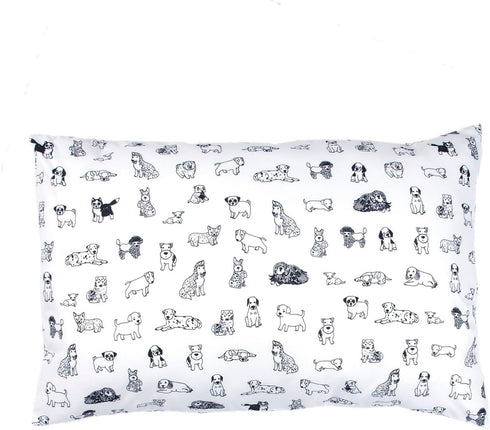 3-Piece Dog Sketch Bed Sheet Set for Boys & Kids - 1 Twin Flat and 1 Twin Fitted Sheet, Queen Pillowcase, Soft Brushed Microfiber Smooth Durable P...