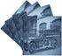 3dRose CST_16213_3 Early 1900S Pumper Fire Truck and Firemen Cyan-Ceramic Tile Coasters, Set of 4...