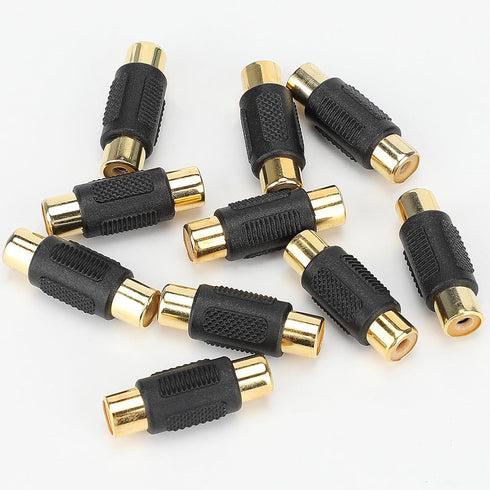 RCA Female to Female Coupler, 3 Pack Audio Video RCA Adapter Connector Gold Plated RCA Jack to Jack Converter RCA Cables Extender for Amplifier, S...