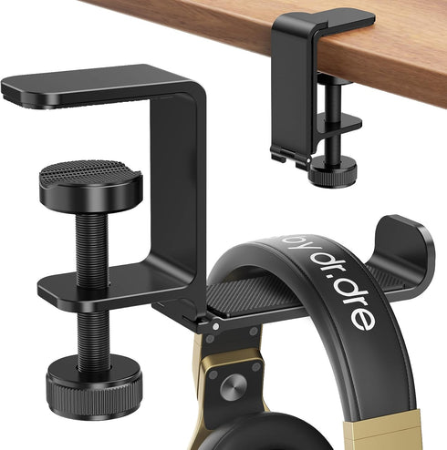 Headphone Hanger Holder Stand -Under Desk Headphone Hanger? Headset Hook Holder with Foldable?Space-Saving Aluminum Stand with Universal Fit for G...
