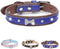 Pet Bling Accessories Cat and Dog Rhinestone Collar PU Leather Adjustable Collar (Medium, Navy Bule)...