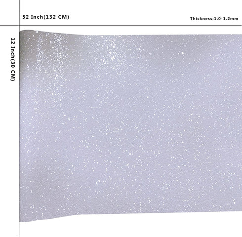 Sparkly Snow White Chunky Glitter Faux Leather Roll 12 x 52 inch Shiny Solid Color Winter Fabric for Cricut Bows Earrings Crafts (18015#1)...
